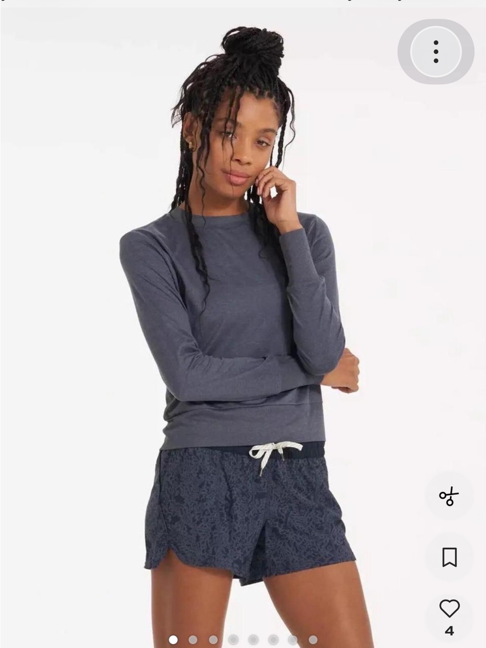Vuori Daydream Crew Azure Heather XS dark blue long sleeve top